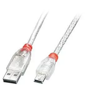 CABLE USB2 A TO MINI-B 0 5M TRANSPARENT 41781 LINDY