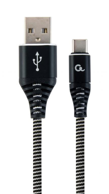 CABLE USB-C 2M BLACK WHITE CC-USB2B-AMCM-2M-BW GEMBIRD