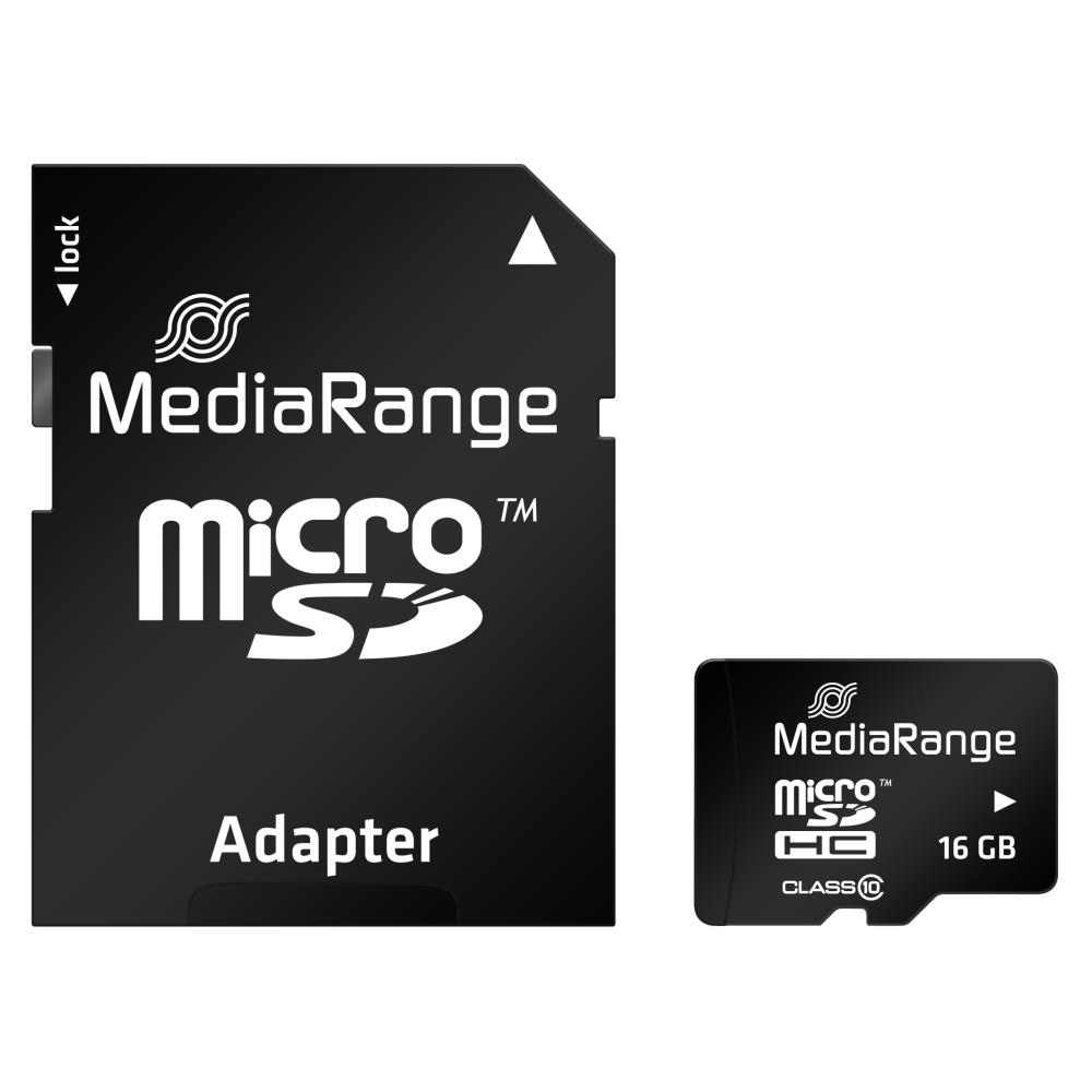 MEMORY MICRO SDHC 16GB C10 W ADAPTER MR958 MEDIARANGE