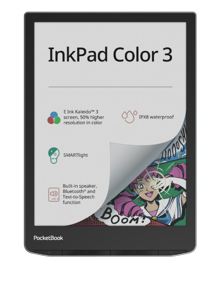 E-Reader POCKETBOOK InkPad Color 3 7 8   1872x1404 1xUSB-C Wireless LAN Bluetooth PB743K3-1-WW